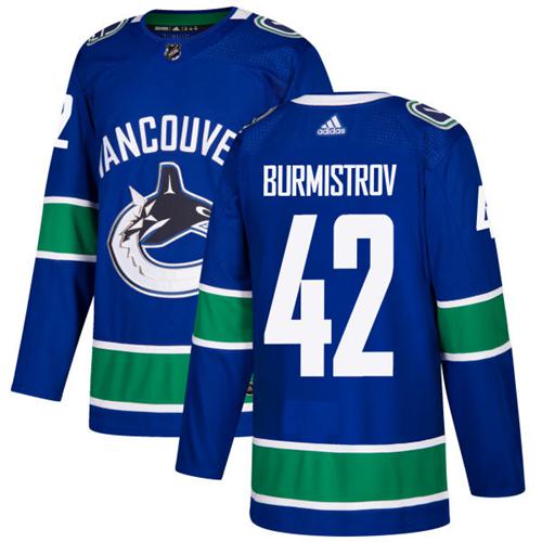 Adidas Vancouver Canucks #42 Alex Burmistrov Blue Home Authentic Stitched Jersey Men's