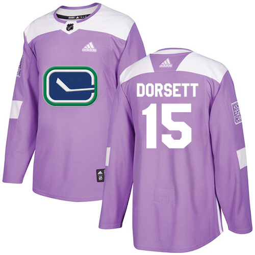 Adidas Vancouver Canucks #15 Derek Dorsett Purple Authentic Fights Cancer Stitched Jersey Men's