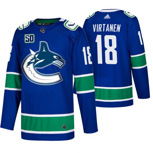 Men's Vancouver Vancouver Canucks #18 Jake Virtanen Adidas Blue 2019-20 Home Authentic Jersey Men's