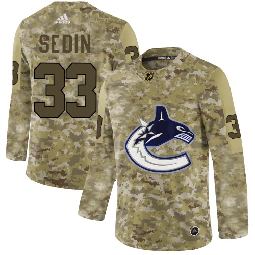 Adidas Vancouver Canucks #33 Henrik Sedin Camo Authentic Stitched Jersey Men's