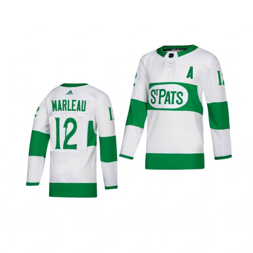 Adidas Maple Toronto Maple Leafs #12 Patrick Marleau White 2019 St. Patrick's Day Authentic Player Stitched Youth Jersey Youth
