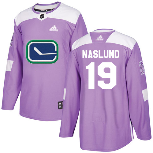 Adidas Vancouver Canucks #19 Markus Naslund Purple Authentic Fights Cancer Stitched Jersey Men's