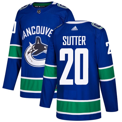 Adidas Vancouver Canucks #20 Brandon Sutter Blue Home Authentic Stitched Jersey Men's