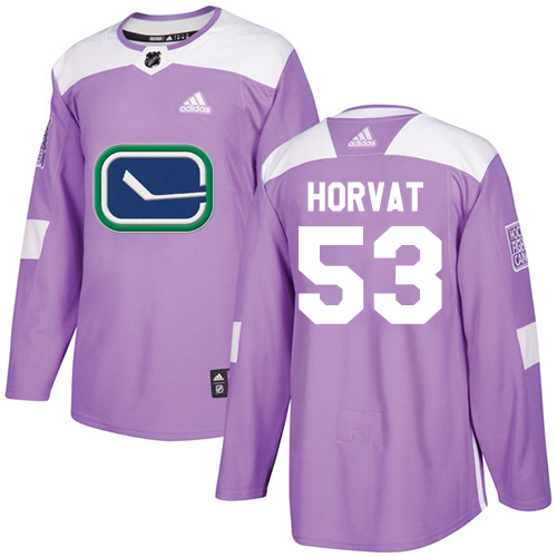 Adidas Vancouver Canucks #53 Bo Horvat Purple Authentic Fights Cancer Youth Stitched Jersey Youth