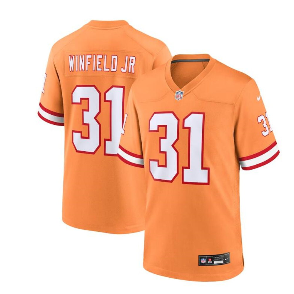 Tampa Bay Buccaneers #31 Antoine Winfield Jr. Orange Throwback Game Jersey Stitched American Football Jerseys