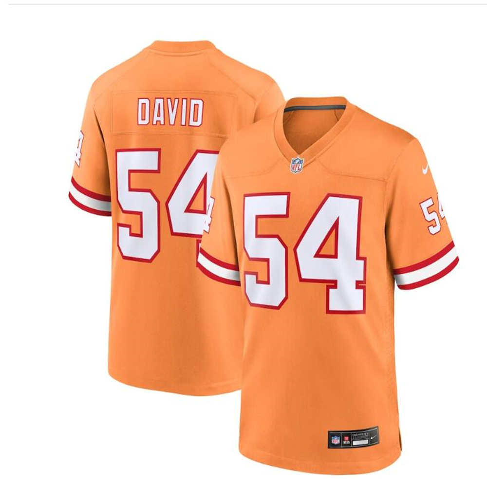 Tampa Bay Buccaneers #54 Lavonte David Orange Throwback Game Jersey Stitched American Football Jerseys