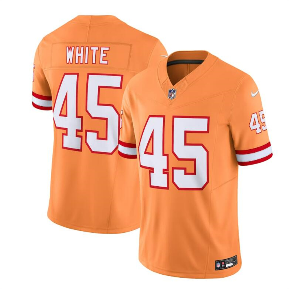 Tampa Bay Buccaneers #45 Devin White Orange Throwback Vapor F.U.S.E. Limited Jersey Stitched American Football Jerseys