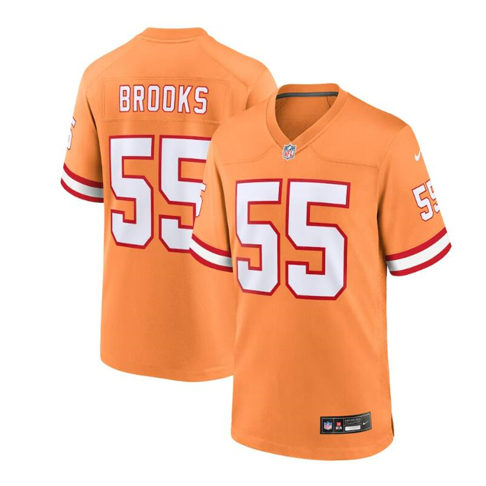 Tampa Bay Buccaneers #55 Derrick Brooks Orange Throwback Game Jersey Stitched American Football Jerseys
