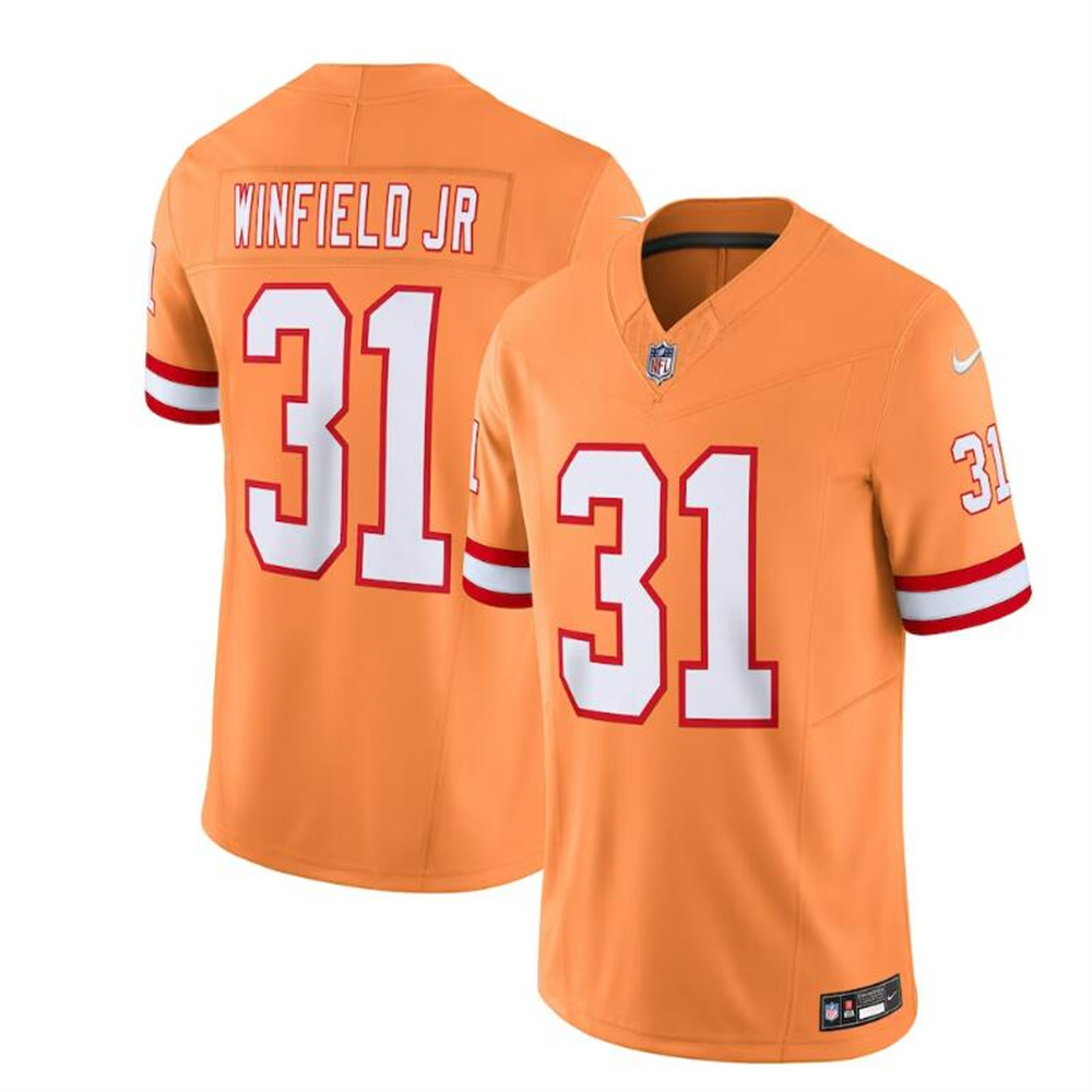 Tampa Bay Buccaneers #31 Antoine Winfield Jr. Orange Throwback Vapor F.U.S.E. Limited Jersey Stitched American Football Jerseys