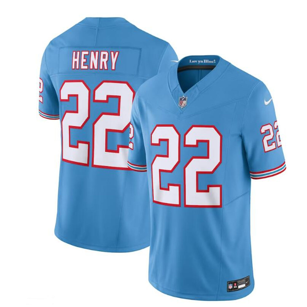 T.Titans #22 Derrick Henry Light Blue Oilers Throwback Vapor F.U.S.E. Limited Jersey Stitched American Football Jerseys