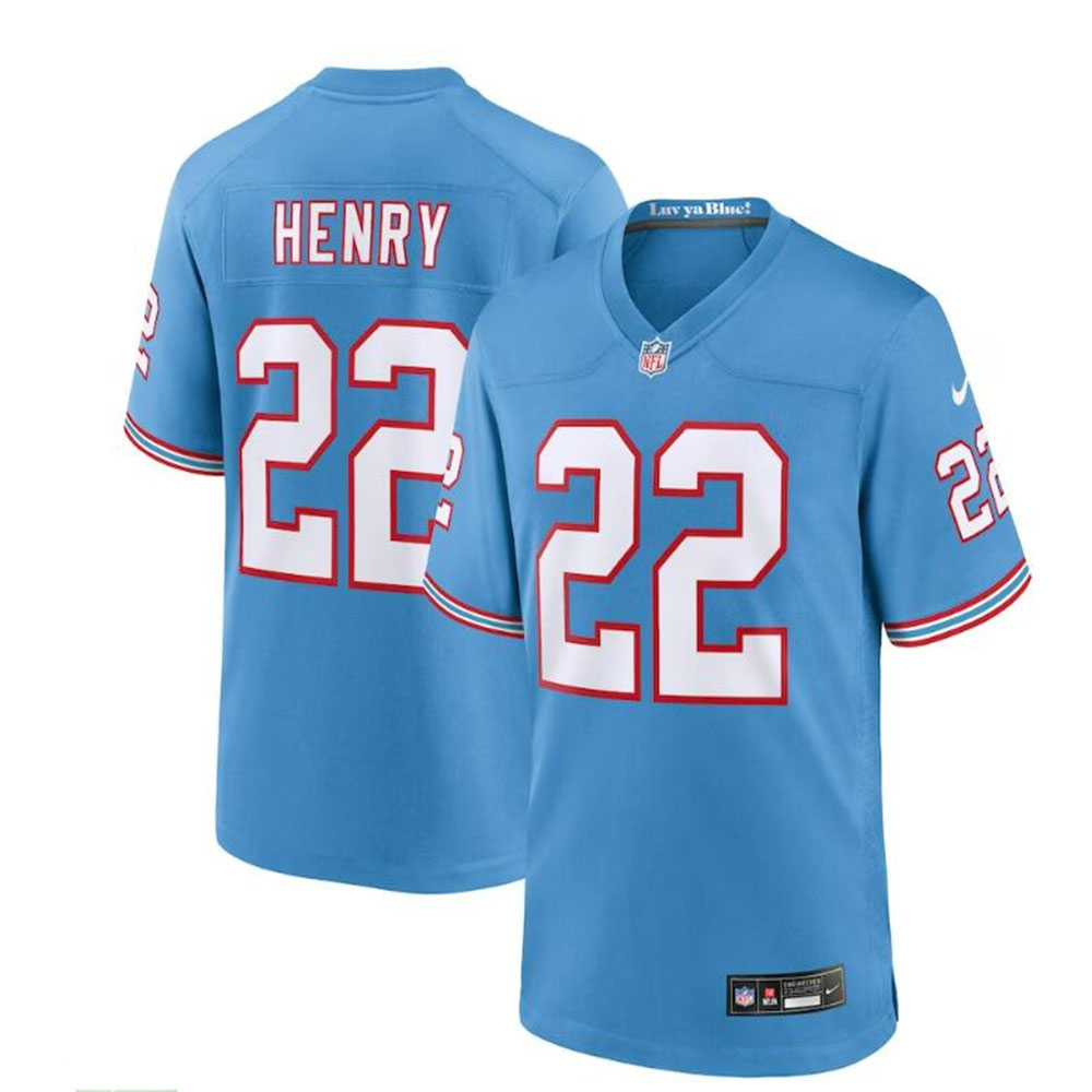 T.Titans #22 Derrick Henry Light Blue Oilers Throwback Alternate Game Player Jersey Stitched American Football Jerseys