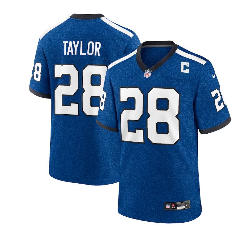 IN.Colts #28 Jonathan Taylor Indiana Nights Alternate Game Jersey - Royal Stitched American Football Jerseys