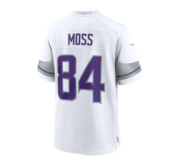 MN.Vikings #84 Randy Moss Alternate Retired Player Game Jersey - White American Football Jerseys