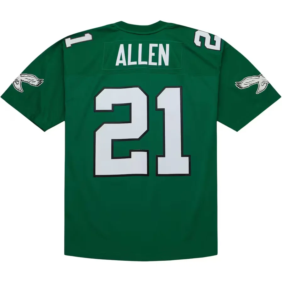 P.Eagles #21 Eric Allen Mitchell & Ness Legacy Replica Jersey - Kelly Green Stitched American Football Jerseys