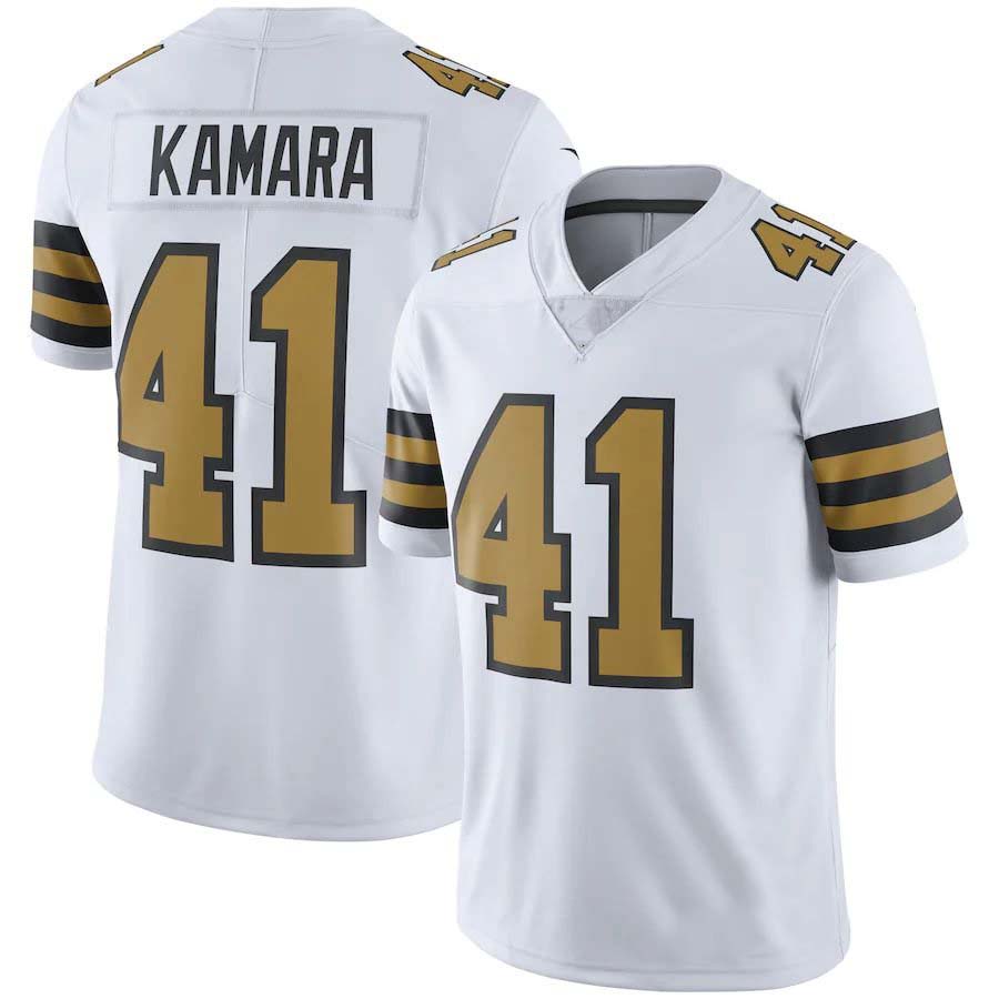 Saints #41 Alvin Kamara White Youth Stitched Limited Rush Jersey