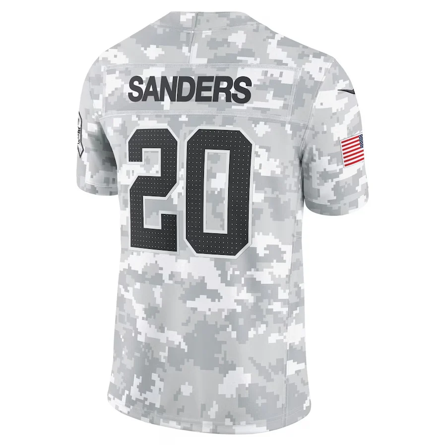 D.Lions #20 Barry Sanders Arctic Camo 2024 Salute to Service Limited Stitched American Football Jerseys