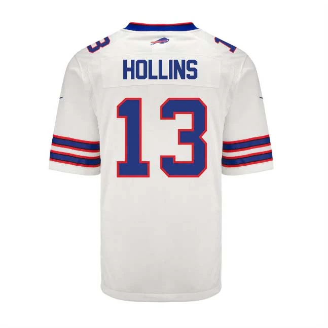 B.Bills #13 Mack Hollins Game Jersey - White Football Jerseys