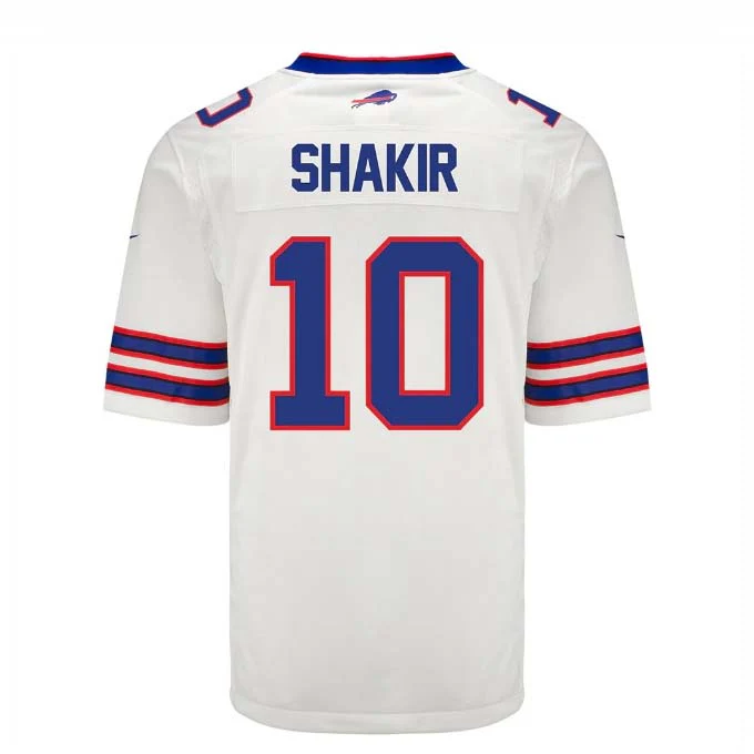 B.Bills #10 Khalil Shakir Game Jersey - White Football Jerseys