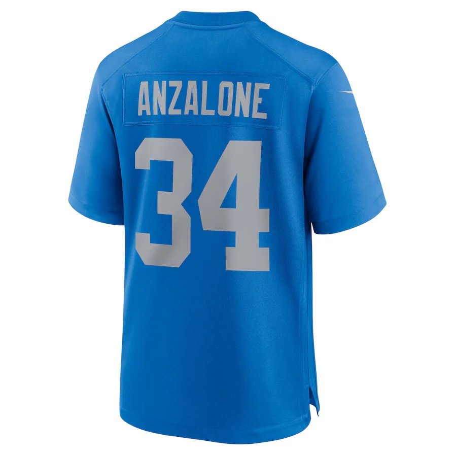 D.Lions #34 Alex Anzalone Blue Alternate Game Stitched American Football Jerseys