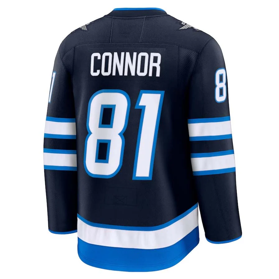 W.Jets #81 Kyle Connor Fanatics Home Premium Jersey - Navy Stitched American Hockey Jerseys