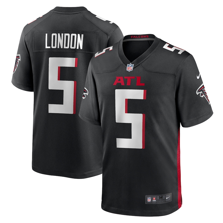 Atlanta Falcons #5 Drake London Black Game Jersey Stitched American Football Jerseys