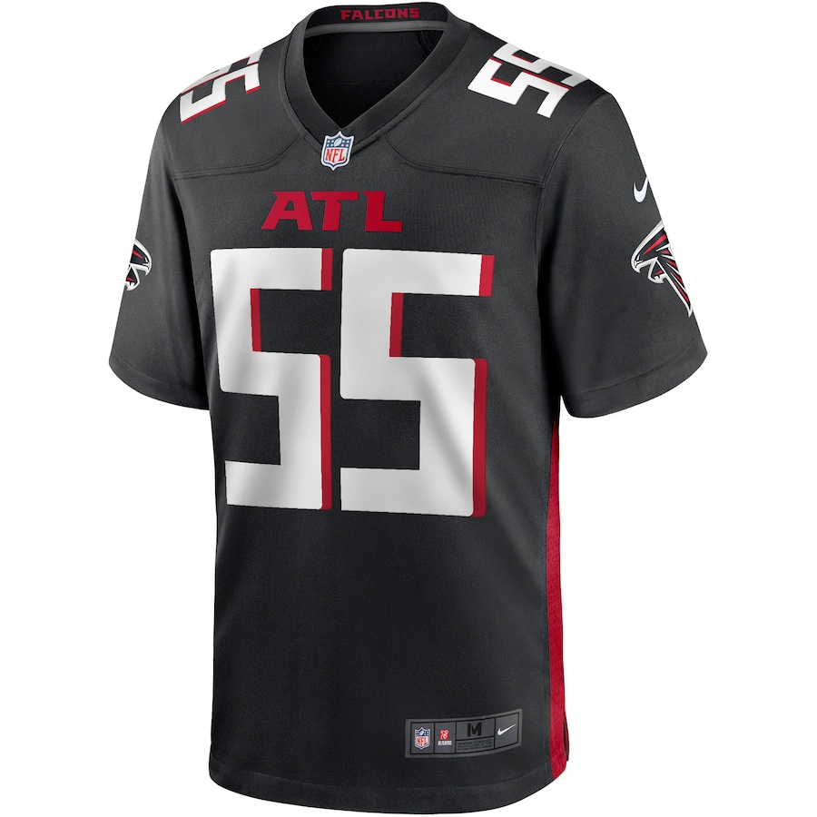 Atlanta Falcons #55 John Abraham Black Game Jersey Stitched American Football Jerseys