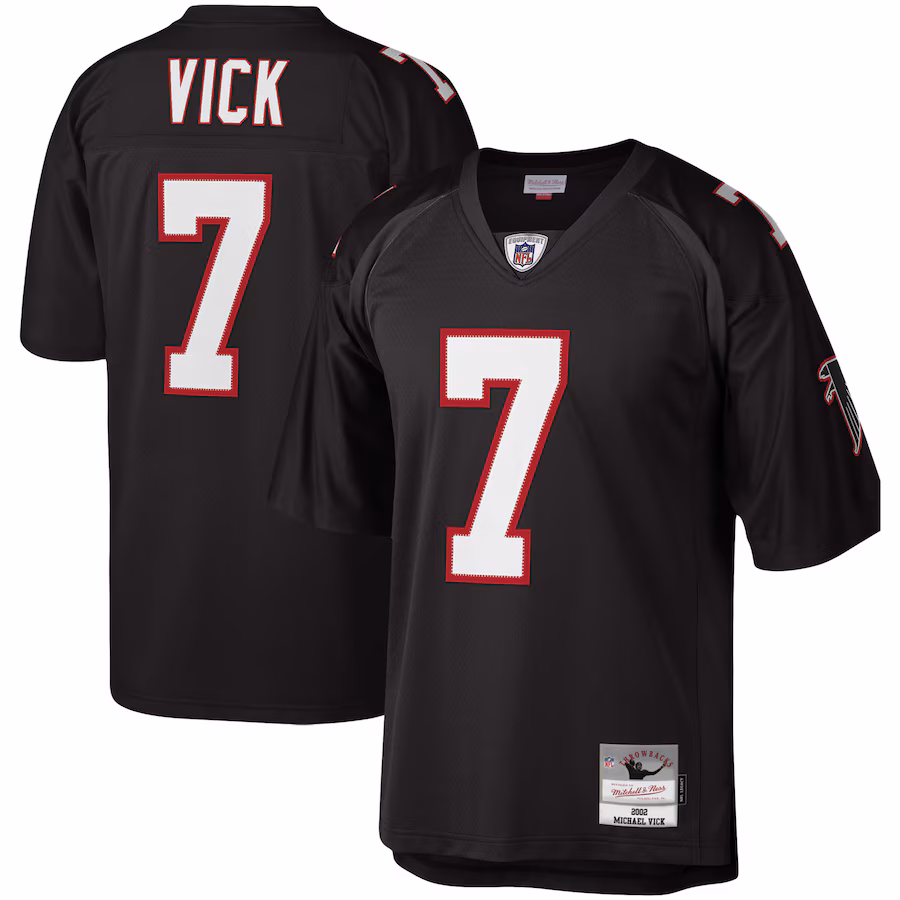 Atlanta Falcons #7 Michael Vick Mitchell & Ness Black Legacy Replica Jersey