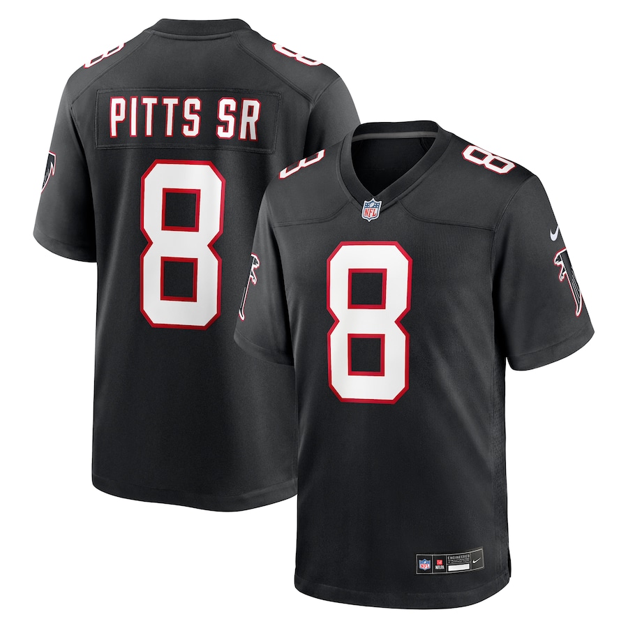Atlanta Falcons #8 Kyle Pitts Sr. Black Game Jersey Stitched American Football Jerseys