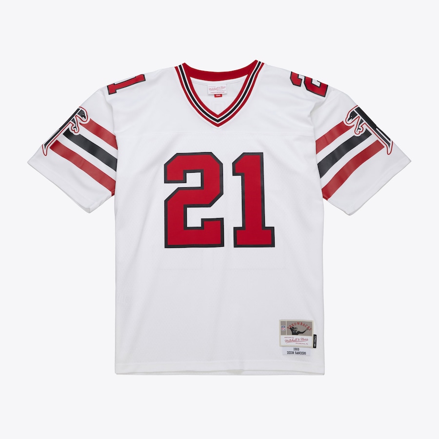 Atlanta Falcons #21 Deion Sanders Mitchell & Ness White 1989 Legacy Replica Jersey