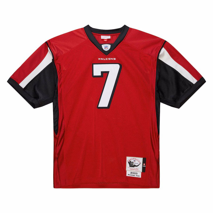 Atlanta Falcons #7 Michael Vick 2001 Mitchell & Ness Red Authentic Throwback Retired Player Jersey