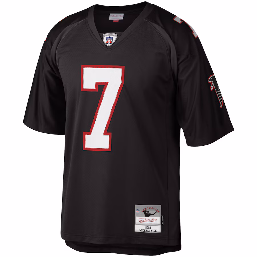 Atlanta Falcons #7 Michael Vick Mitchell & Ness Black Legacy Replica Jersey