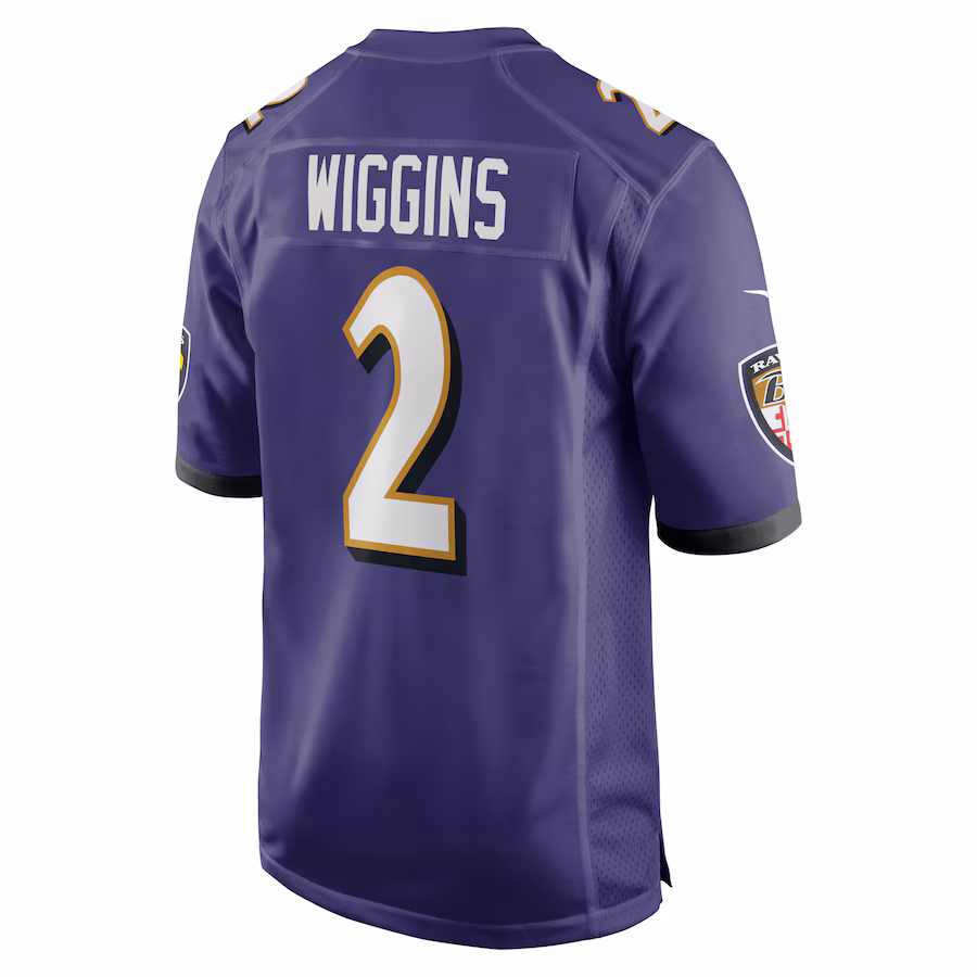 Baltimore Ravens #2 Nate Wiggins Purple Game Jersey Stitched American Football Jerseys