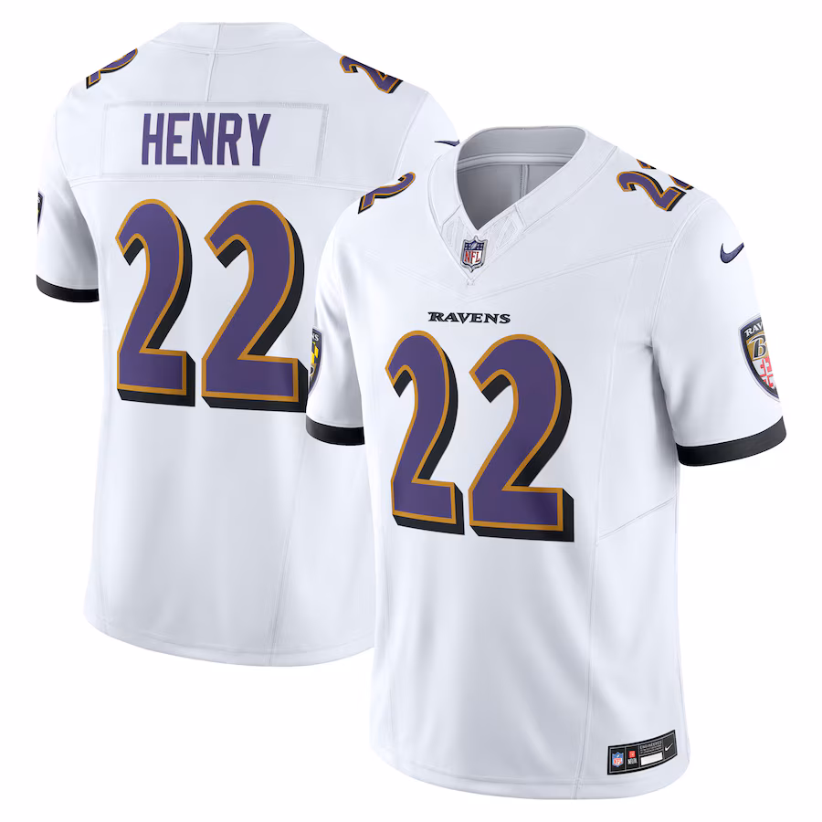 Baltimore Ravens #22 Derrick Henry White Vapor F.U.S.E. Limited Jersey Stitched American Football Jerseys