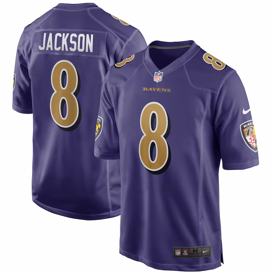 Baltimore Ravens #8 Lamar Jackson Purple Alternate Game Jersey Stitched American Football Jerseys