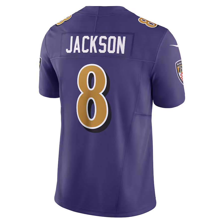 Baltimore Ravens #8 Lamar Jackson Purple Vapor F.U.S.E. Limited Jersey Stitched American Football Jerseys