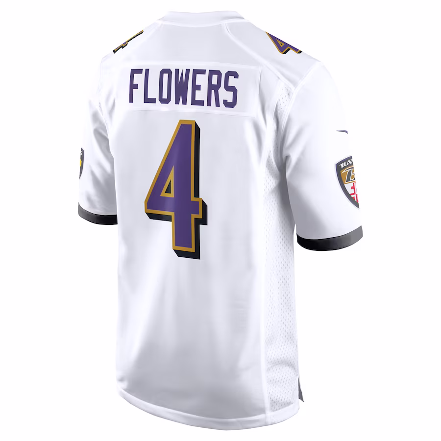 Baltimore Ravens #4 Zay Flowers White Alternate Game Jersey Stitched American Football Jerseys