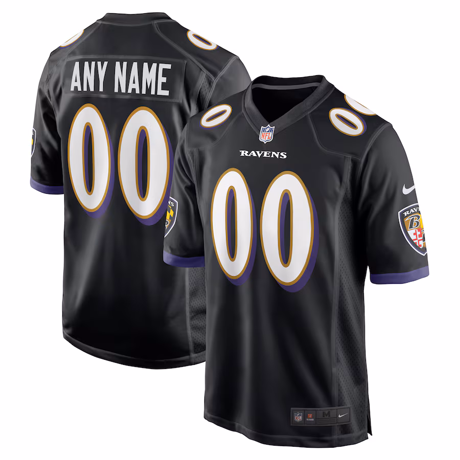 Custom Baltimore Raven Black Game Jersey Stitched American Football Jerseys