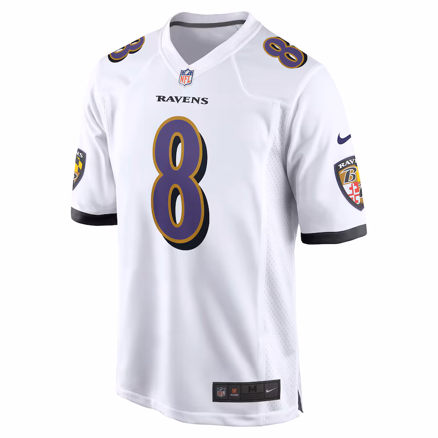 Baltimore Ravens #8 Lamar Jackson White Alternate Game Jersey Stitched American Football Jerseys