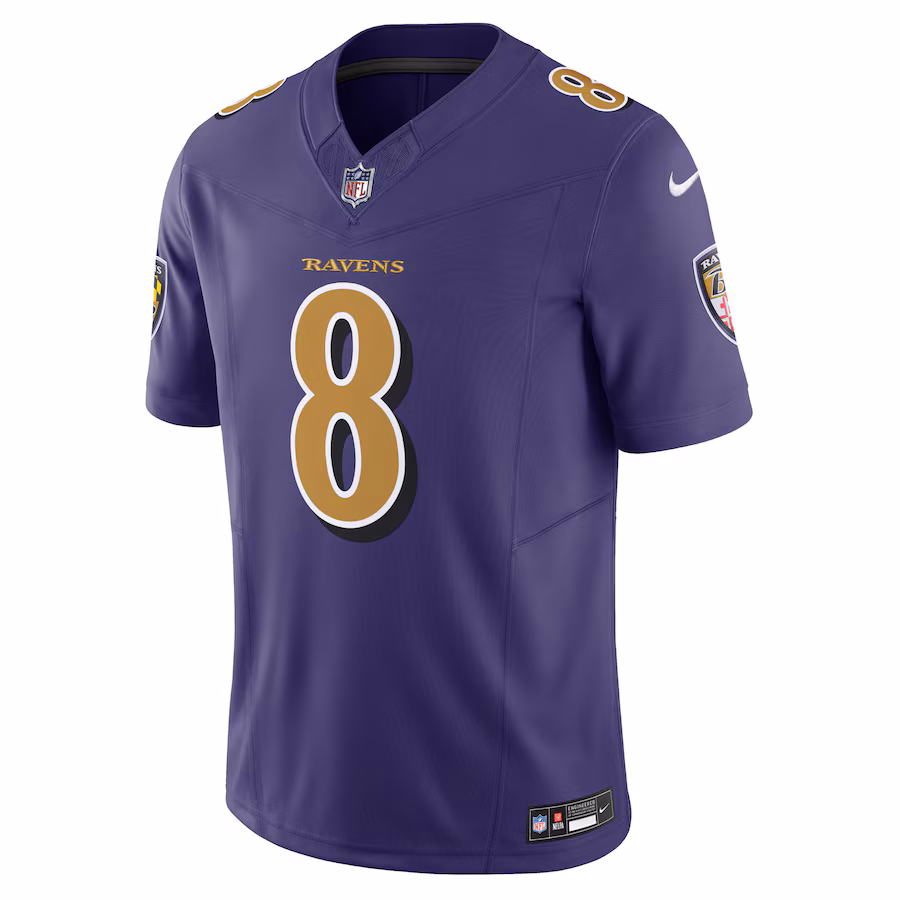 Baltimore Ravens #8 Lamar Jackson Purple Vapor F.U.S.E. Limited Jersey Stitched American Football Jerseys