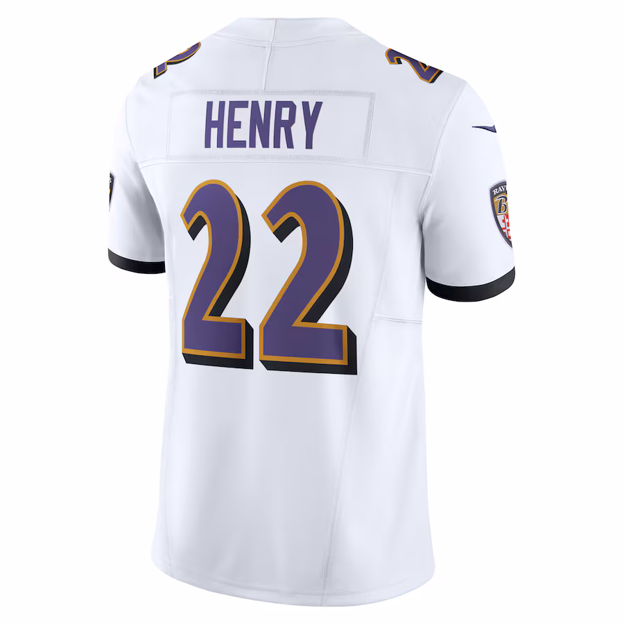 Baltimore Ravens #22 Derrick Henry White Vapor F.U.S.E. Limited Jersey Stitched American Football Jerseys