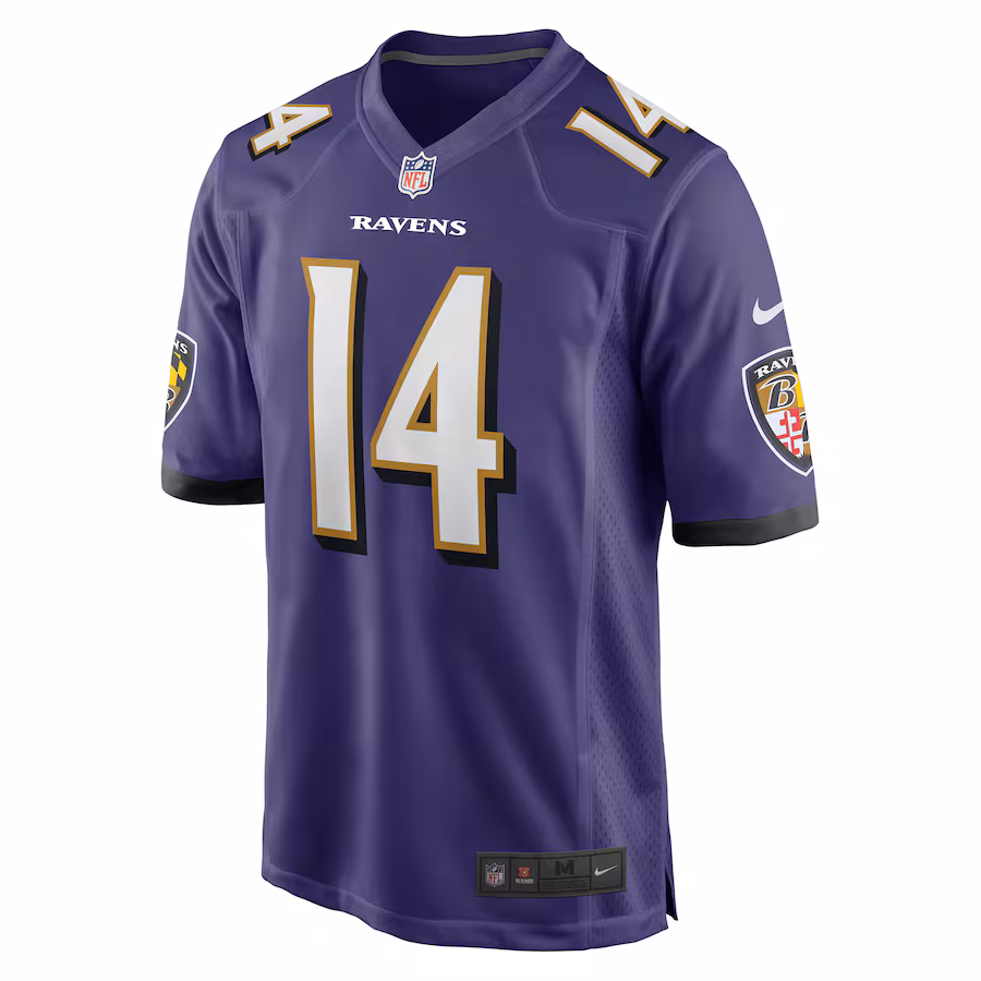 Baltimore Ravens #14 Kyle Hamilton Purple Game Jersey Stitched American Football Jerseys