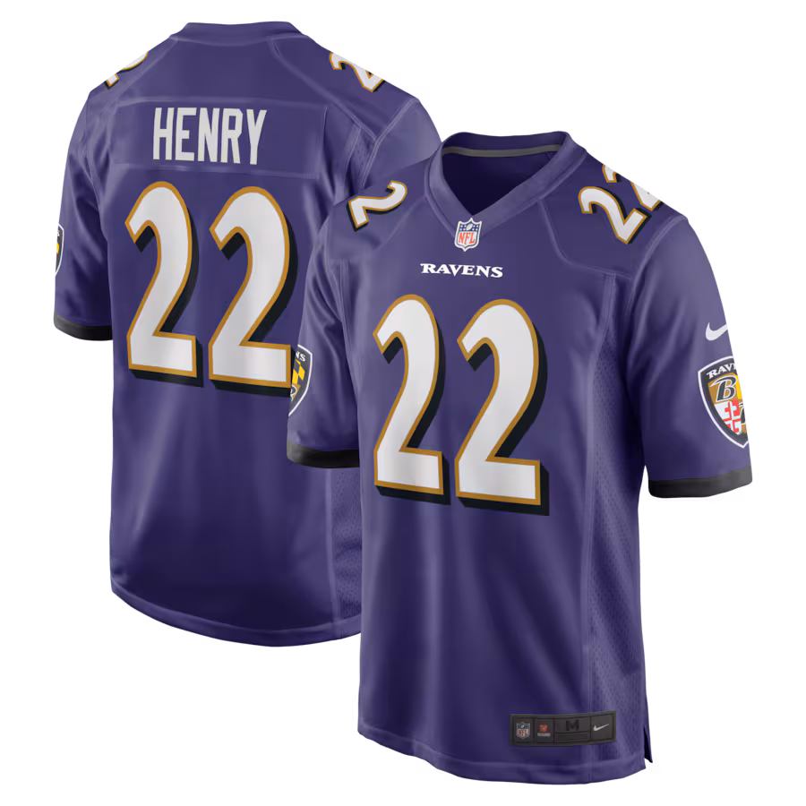 Baltimore Ravens #22 Derrick Henry Purple Game Jersey Stitched American Football Jerseys