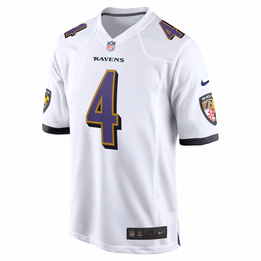 Baltimore Ravens #4 Zay Flowers White Alternate Game Jersey Stitched American Football Jerseys