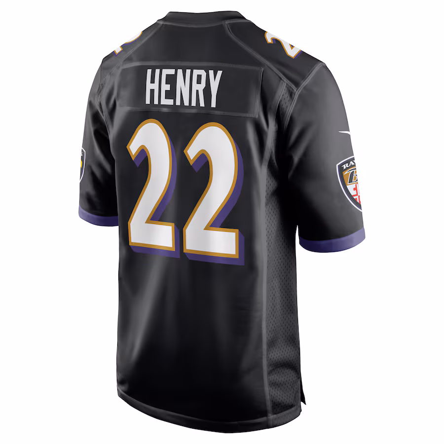 Baltimore Ravens #22 Derrick Henry Black Game Jersey Stitched American Football Jerseys