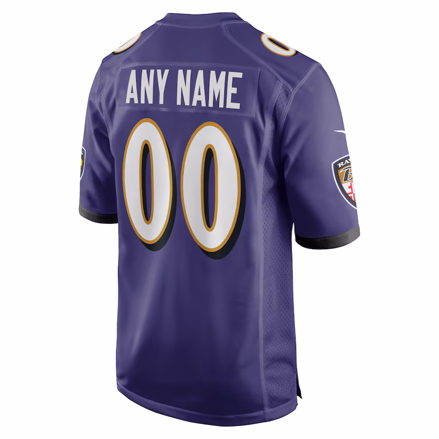 Custom Baltimore Raven Purple Game Jersey Stitched American Football Jerseys