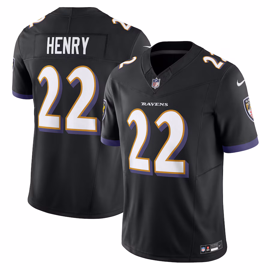 Baltimore Ravens #22 Derrick Henry Black Vapor F.U.S.E. Limited Jersey Stitched American Football Jerseys