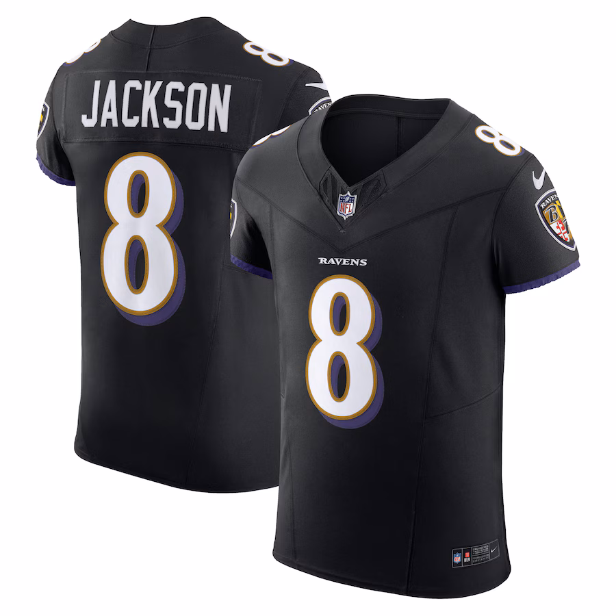 Baltimore Ravens #8 Lamar Jackson Alternate Black Vapor F.U.S.E. Limited Jersey Stitched American Football Jerseys