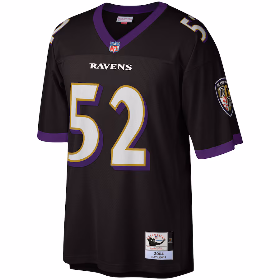 Baltimore Ravens #52 Ray Lewis Mitchell & Ness Black Legacy Replica Jersey