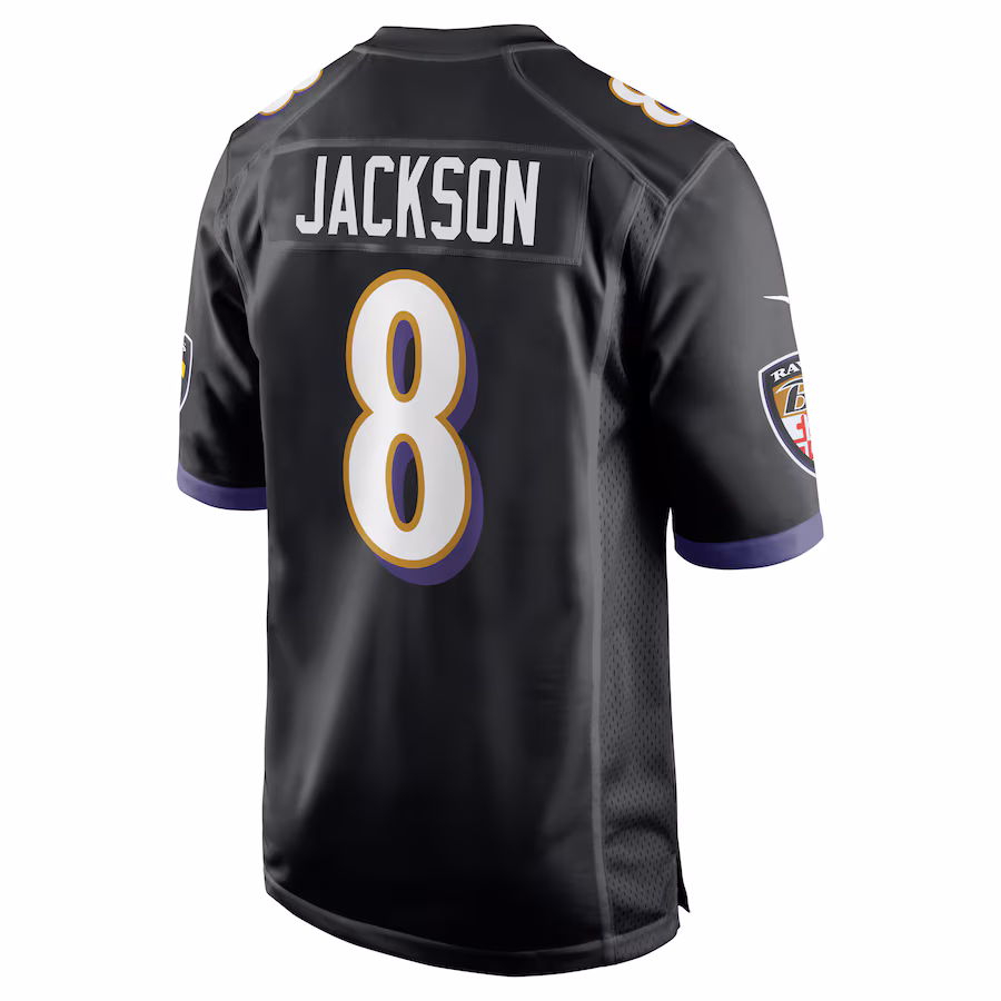 Baltimore Ravens #8 Lamar Jackson Black Alternate Game Jersey Stitched American Football Jerseys