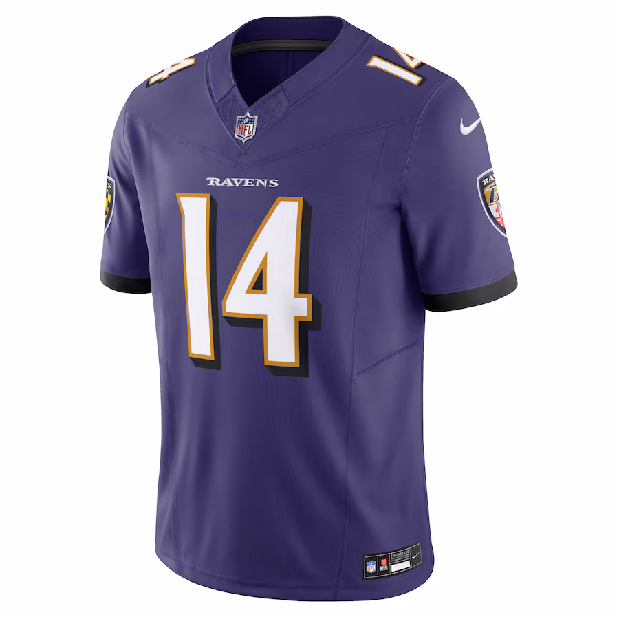 Baltimore Ravens #14 Kyle Hamilton Purple Vapor F.U.S.E. Limited Jersey Stitched American Football Jerseys